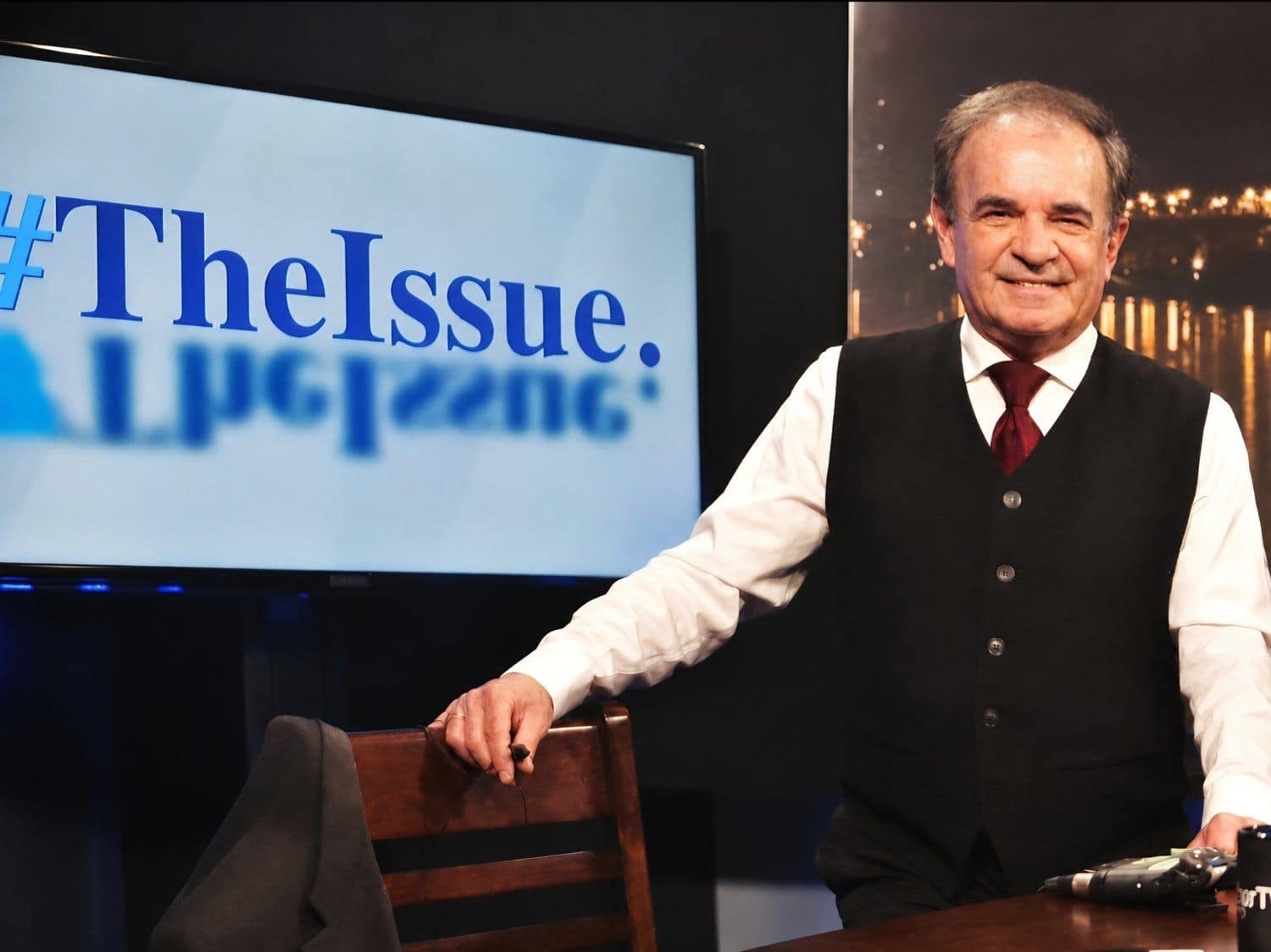 On the set of The Issue, the public affairs program on YourTV