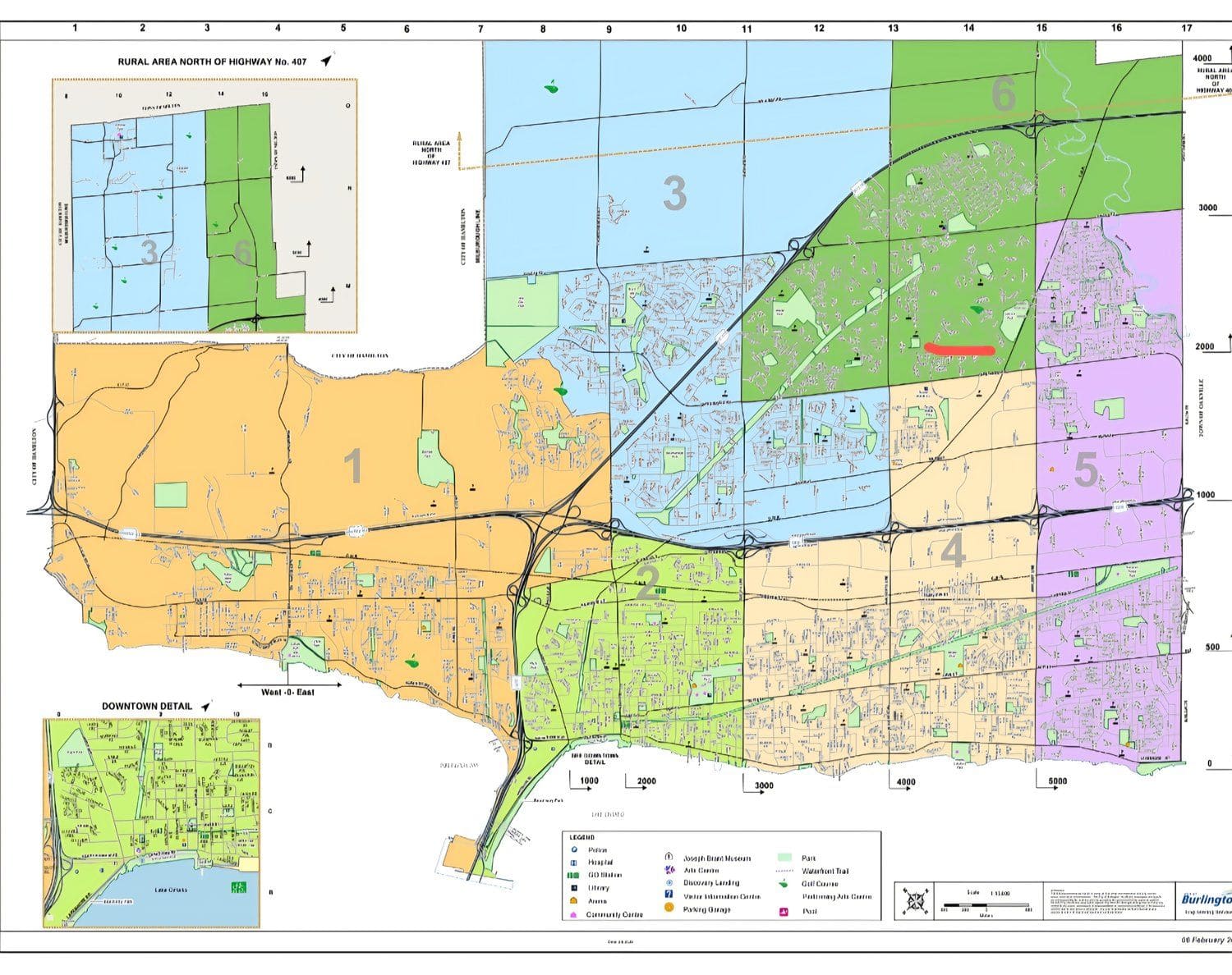 City of Burlington ward boundary map showing Ward 3